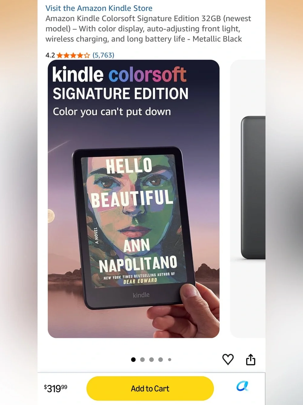 Kindle Colorsoft (newest model) Signature Edition in Metallic Black + 1 Case